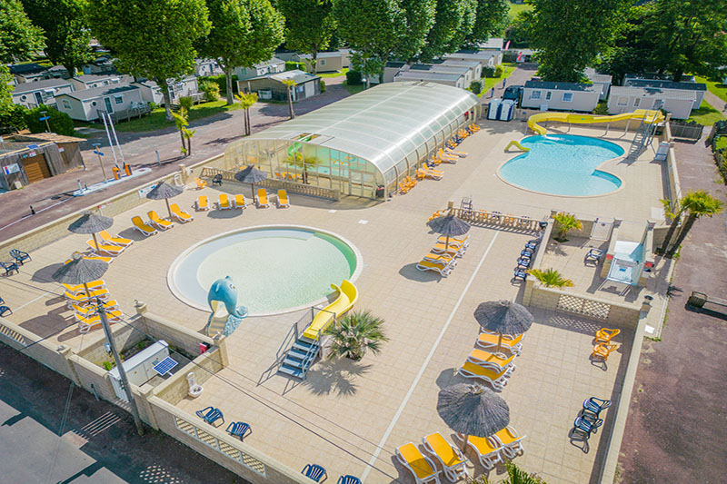 piscines camping la ferme vue aerienne